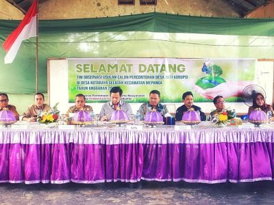 Wakil Bupati Terima Kunjungan Tim KPK diDesa Kota raya Selatan dalam rangka observasi percontohan desa anti korupsi