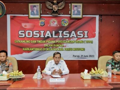 Wabup Badrun Nggai Buka Sosialisasi Satkamling Dan TPPO Di Wilayah Kabupaten Parigi Moutong