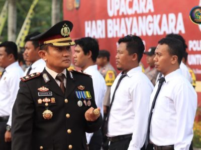 Kapolres Parimo Pimpin Upacara Peringatan HUT Bhayangkara ke 77 tahun : Wakil Bupati Parimo ucapkan Semangat HUT Bhayangkara diacara syukuran