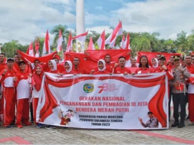 Pembagian 10 Juta Bendera Merah Putih Di Parigi Moutong, Aminudin: Kepada Seluruh Satpol PP, Camat, Kades dan lurah Pastikan Setiap Rumah Mengibarkan Bendera