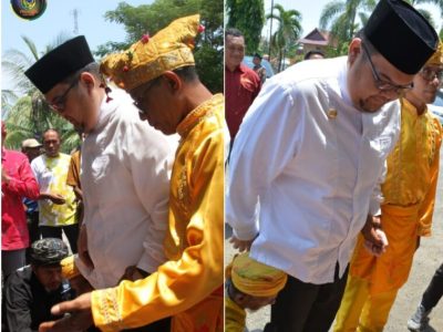 Tiba diRumah Jabatannya, PJ. Bupati Parimo diSambut Secara Adat oleh Dewan Adat Patanggota Kaili