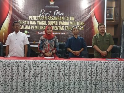 KPU Tetapkan 4 Paslon pada Pilkada Parigi Moutong 2024