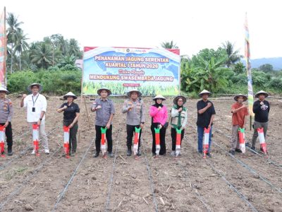 Dukung Swasembada Pangan, Polres Parigi Moutong Gelar Penanaman Jagung Serentak